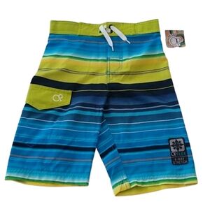 Ocean Pacific OP Boys Striped Board Shorts, Size 8 Medium